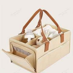 Portable Gray Felt Storage Bag with Multiple Compartments