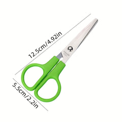 Stainless Steel Small Scissors with Safety Cover for Students and Babies