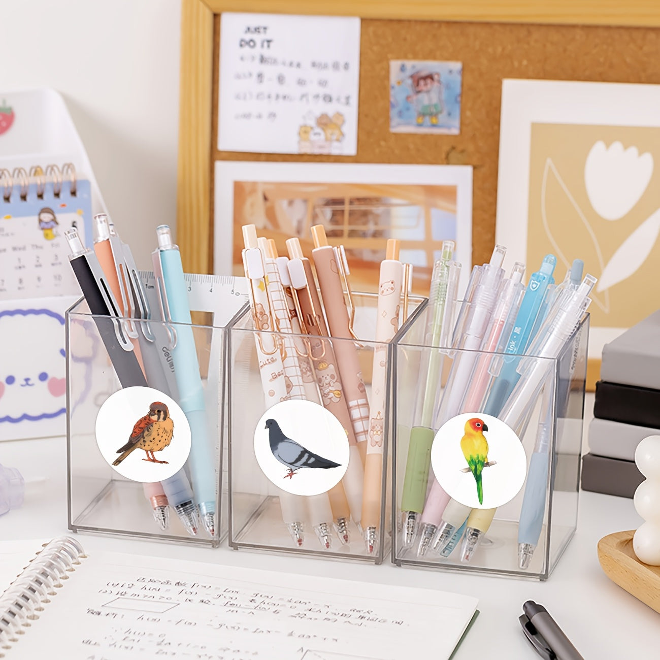 500pcs Cartoon Bird Vinyl Stickers Animal Themed Roll
