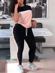  Colorblock Top & Pants Set