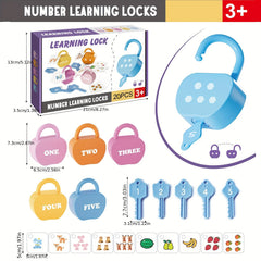 Colorful Number Learning Locks & Key Toys Educational Puzzle