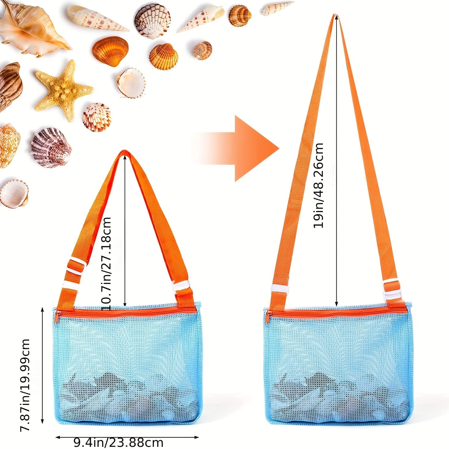 Beach Adventure Set Mesh Shovel Mesh Bag Sand Scooper Shark Tooth Sifter