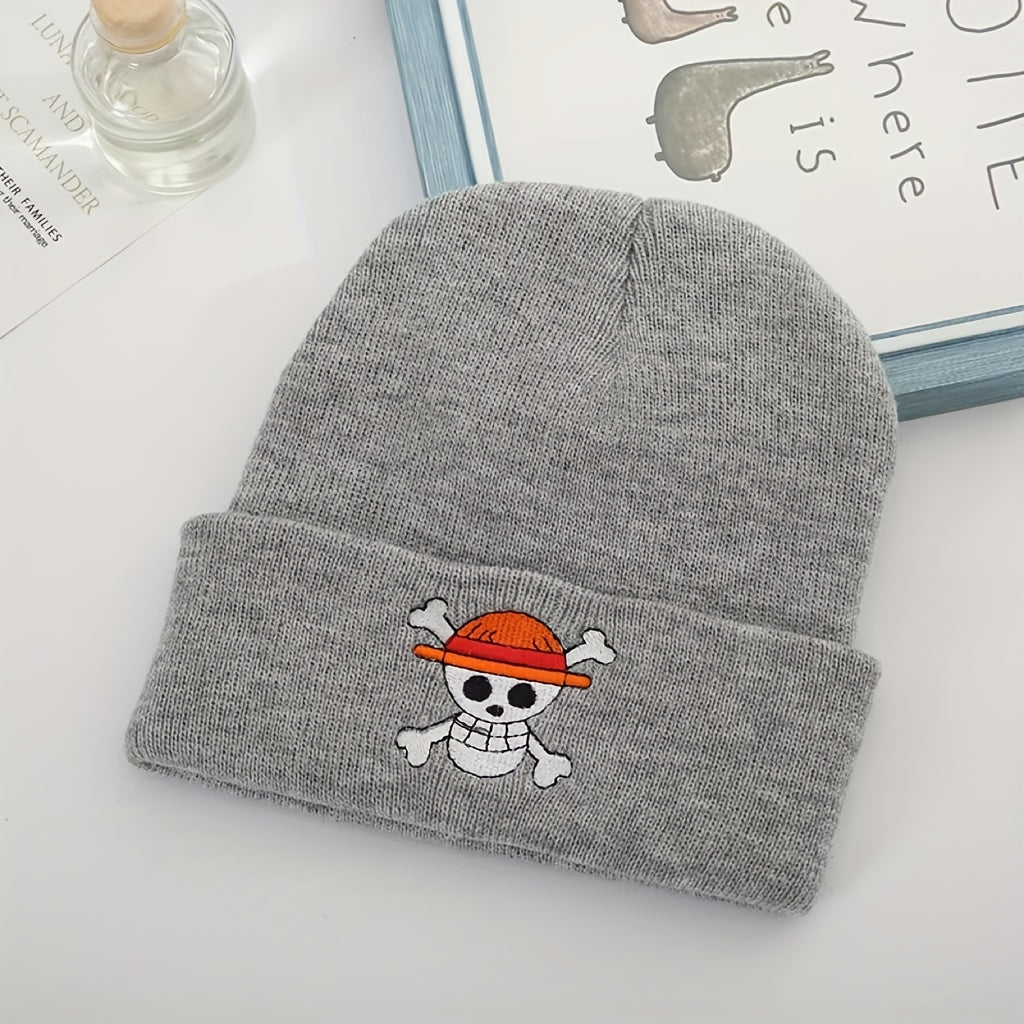 Men's Embroidered Knitted Hat Cycling Ski Warm Beanie