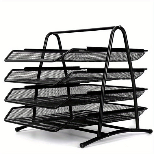 Metal Iron File Rack Desktop Office Storage File Rack