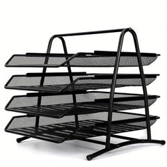 Metal Iron File Rack Desktop Office Storage File Rack