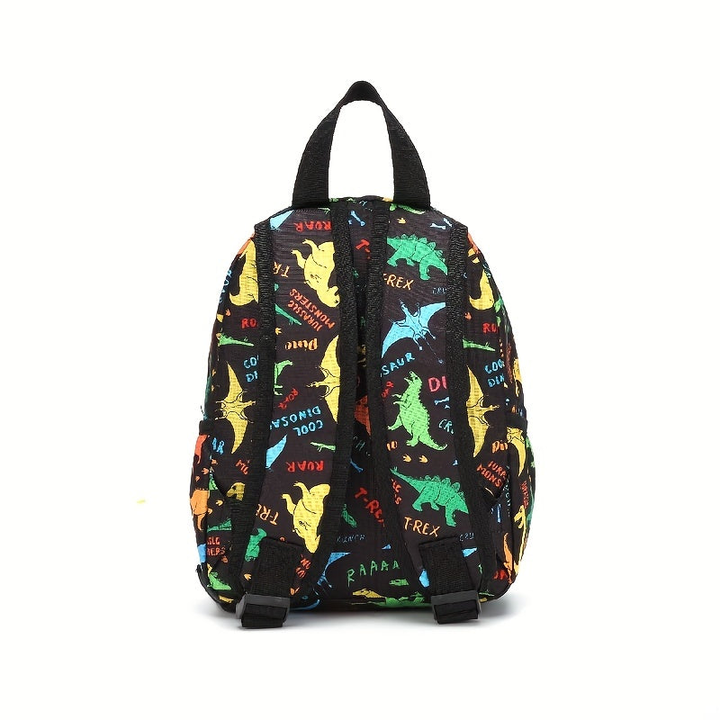 Colorful Dinosaur Backpack for Kids with Padded Back and Adjustable Straps
