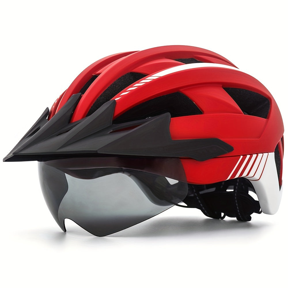 Mountain Road Bike Helmet With Goggles And Brim