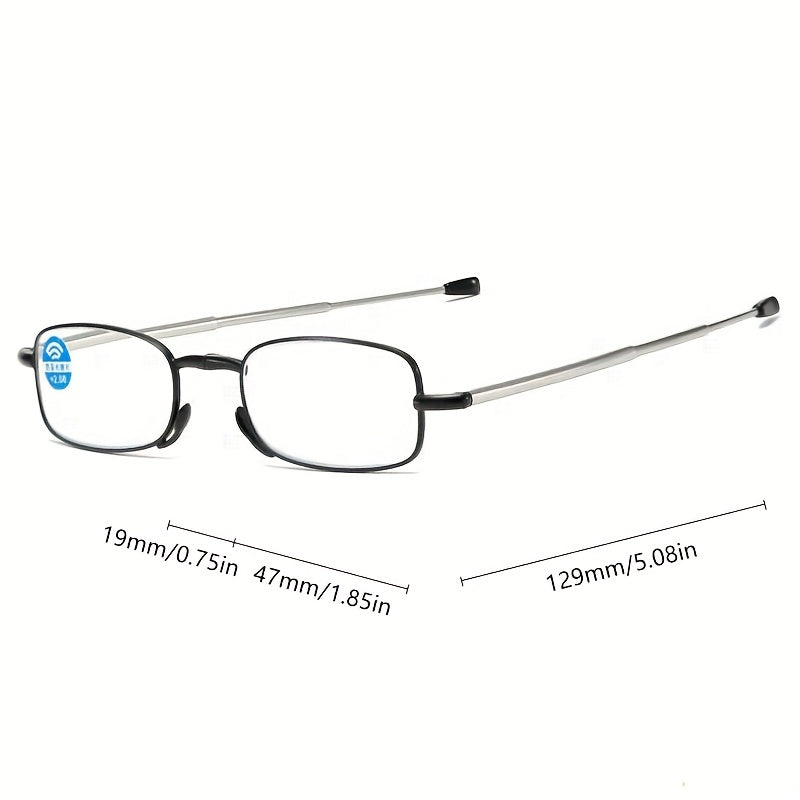 Compact Folding Readers Clear Lens Light Glasses Spring Hinge