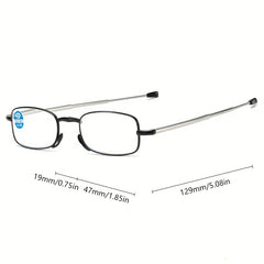 Compact Folding Readers Clear Lens Light Glasses Spring Hinge