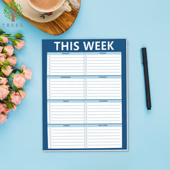 Trees Weekly Planner Notepad 52 Sheets Tear Off Undated Weekly To Do List