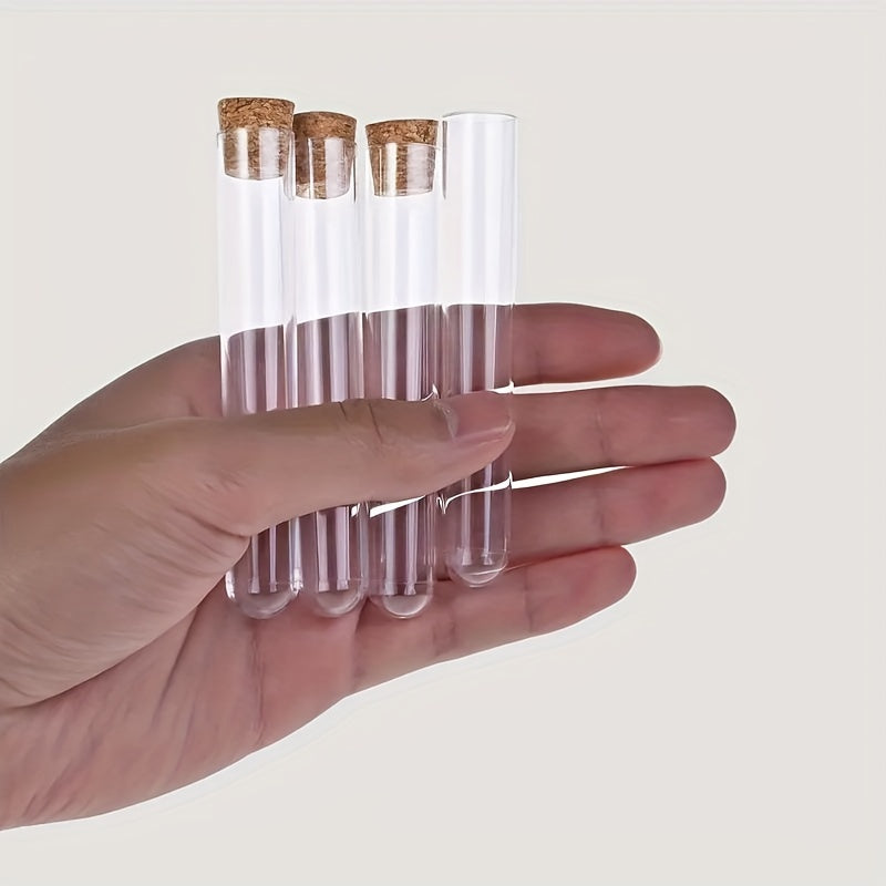 3pcs Transparent Plastic Test Tubes with Stoppers