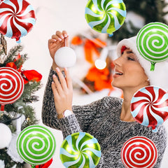 8pcs Christmas Candy Swirl Mylar Foil Balloons 45 72 Cm