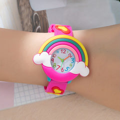 Rose Red Rainbow Casual Watch Women, Analog Quartz Wristwatch