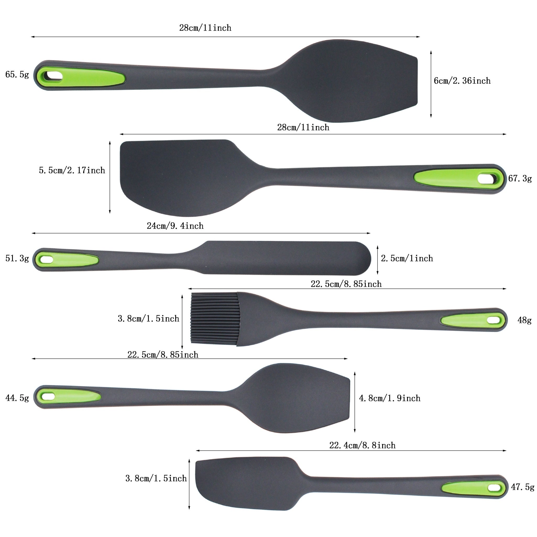 6pcs Silicone Spatula Set, Heat-Resistant Turner Spatulas, Nonstick Baking