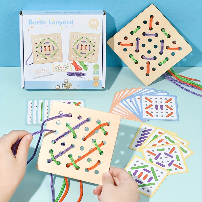 Wooden Lacing Toys Early Learning Games Educational Tools