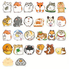50pcs Little Hamster Cartoon Notebook Diary Decorative Waterproof Stickers