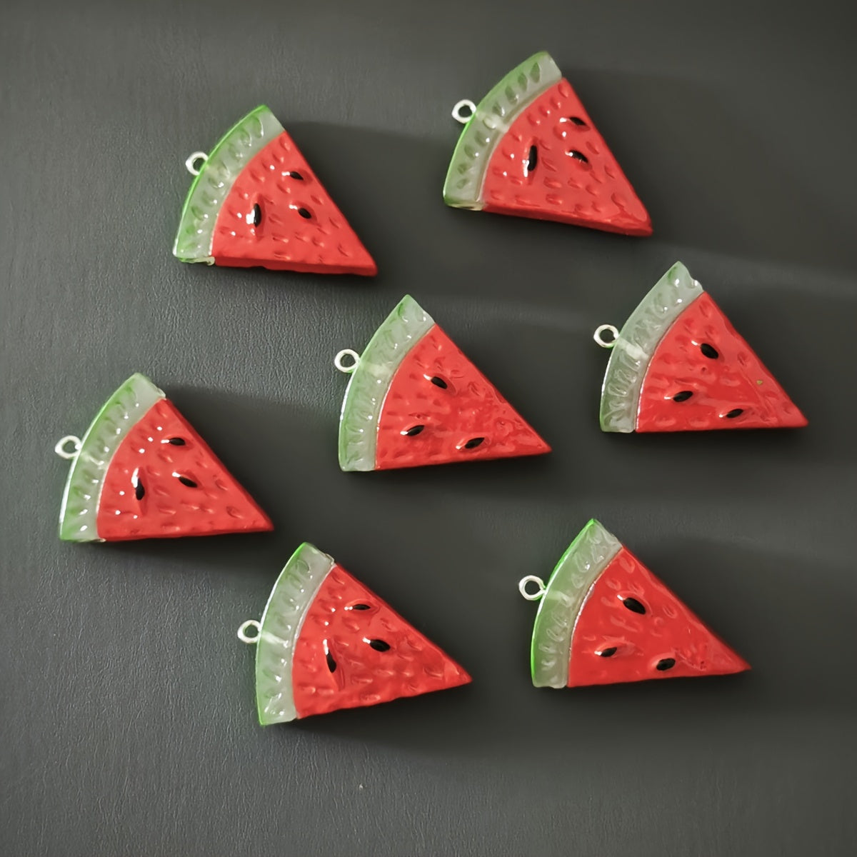 7Pcs Watermelon Resin Decoration Pendant DIY Small Accessories