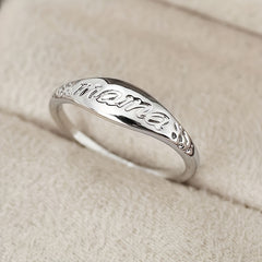 14k Plated Ring for Mom Carved Letters Gift for Mother
