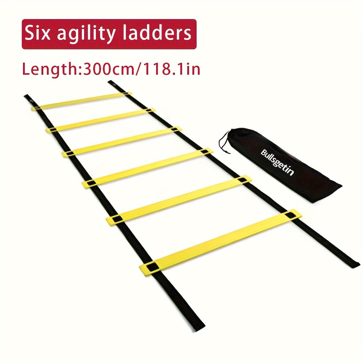 Speed Training Agility Ladder Improve Footwork Quickness 8-20 Rungs Carry Bag