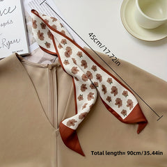 Red Retro Silk Like Scarf Hair Band Women's Hair Tie Headwear