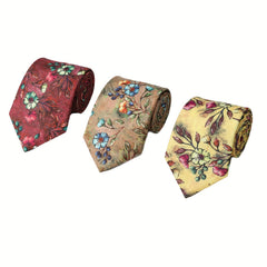 Men's Floral Cotton Tie for Fashion and Parties