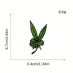 8pcs Green Leaves Iron On Patches Sew On Embroidered Applique