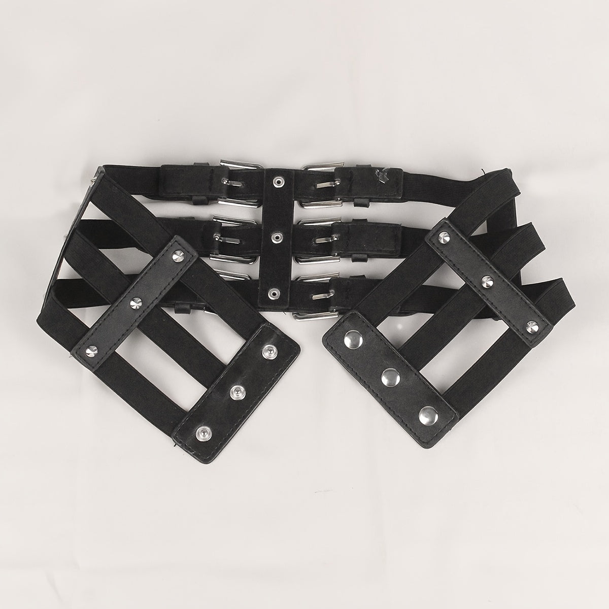 Punk Waist Belt Hollow Leather Belly Layered Goth Body Accessories
