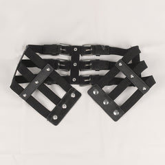 Punk Waist Belt Hollow Leather Belly Layered Goth Body Accessories