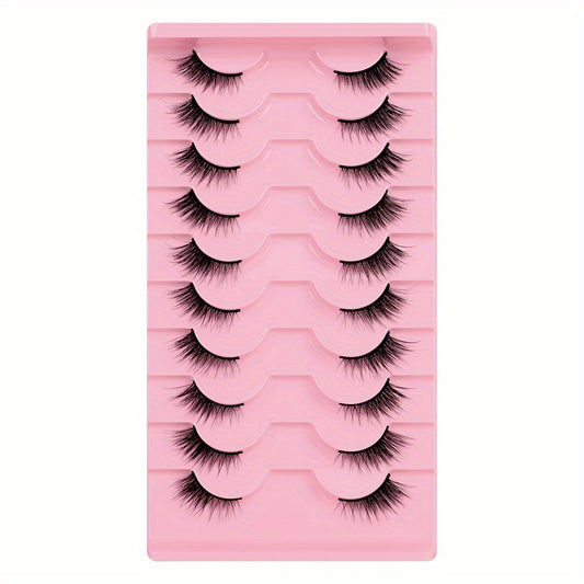 10 Pairs Fox Eye Style Natural False Eyelashes