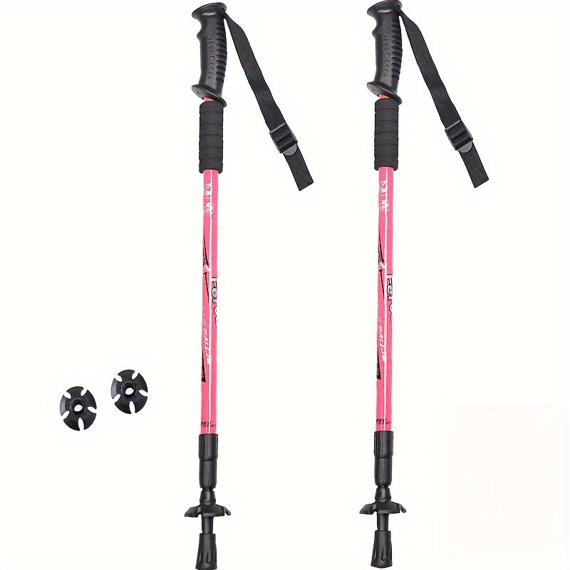 2pcs Telescopic Hiking Stick Lightweight Walking Pole