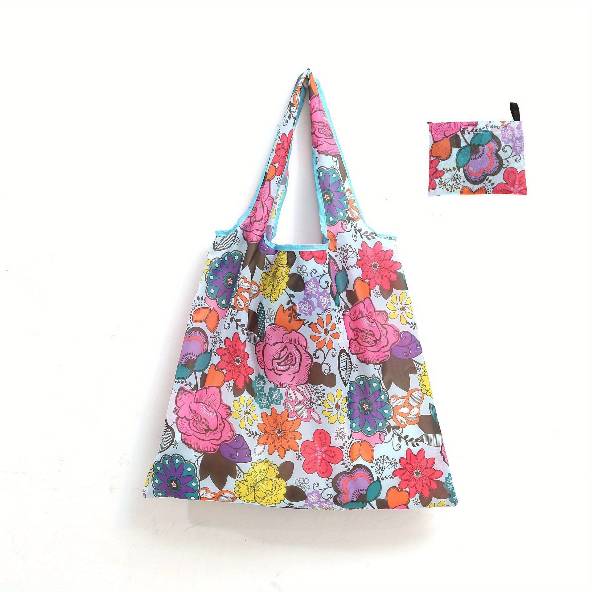 Reusable Grocery Bags With Handles Foldable Washable Shopping Tote Bag