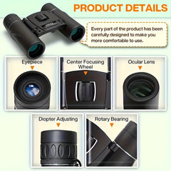 High Def 10x Magnification Binoculars Lightweight & Durable for Adults