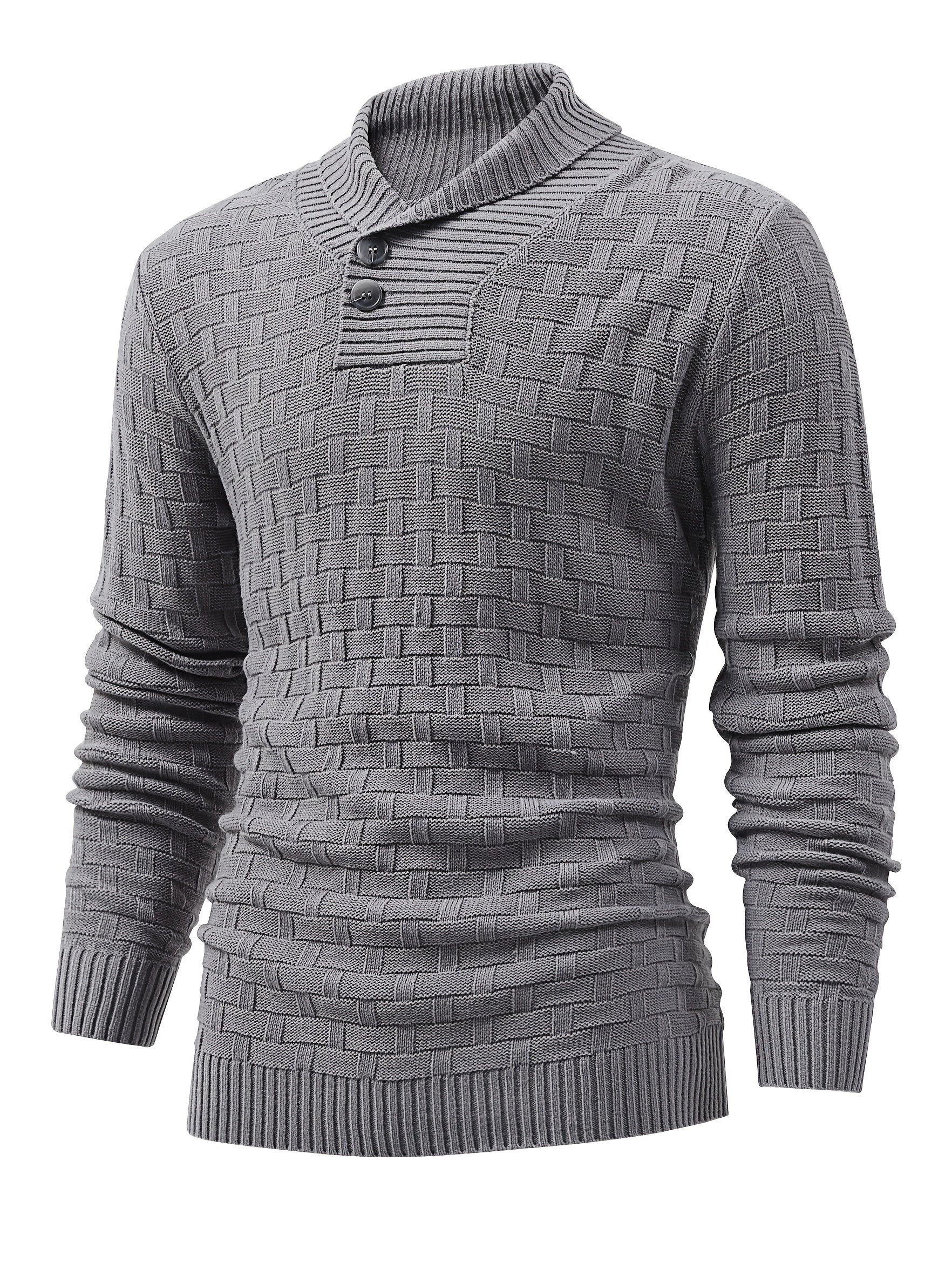 Warm Knitted Sweater Men's Casual Stretch Pullover for Fall Winter