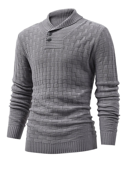 Warm Knitted Sweater Men's Casual Stretch Pullover for Fall Winter