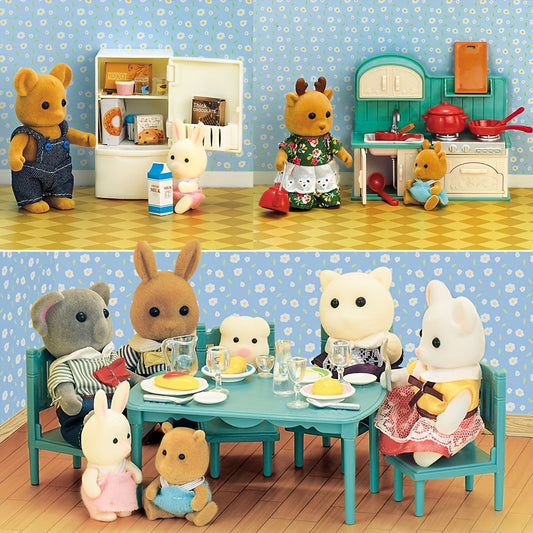 Dollhouse Kitchen Set Forest Animal Family Kitchenware Toys