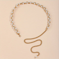 Faux Pearl Waist Chain Tassel Girdle for Women
