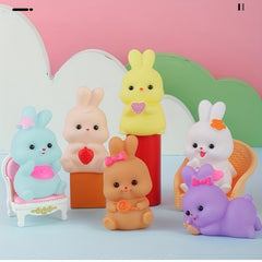6pcs Silicone Rabbit Floating Bath Toys - Easter and Pool Party Decorations