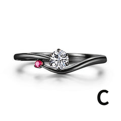 Gothic Punk Ring with Zircon Inlay for Women Girls Halloween Party