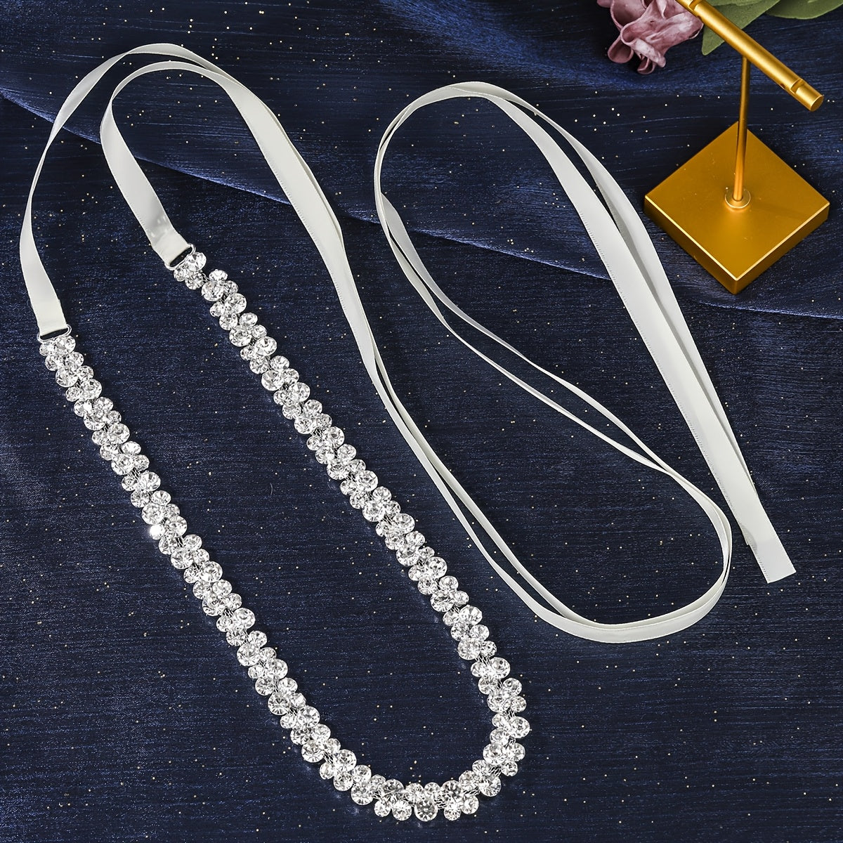 Sparkling Rhinestone Bridal Waist Belt for Brides