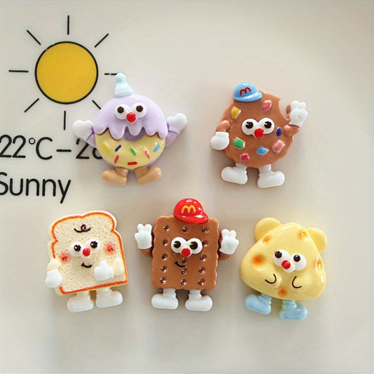 5pcs Cartoon Biscuit Fridge Magnets for Kitchen Office Whiteboards