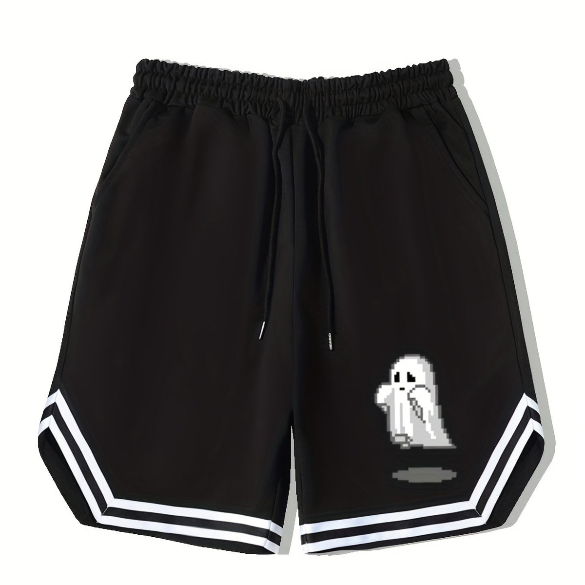 Men's Ghost Graphic Basketball Shorts Halloween Casual Drawstring Shorts