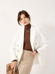 Double Breasted Lapel Neck Blazer Long Sleeve Blazer
