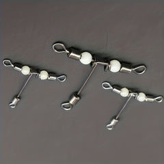 10pcs Fishing Swivel Connector T Shape 3-way Rolling Bearing