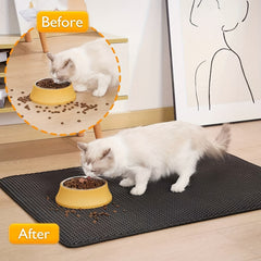 Double Layer Cat Litter Mat Traps Litter Protects Floors Non Slip