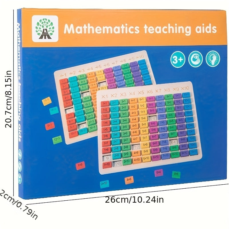 Wooden Math Practice Toy for Kids Educational Puzzle with Numbered Blocks