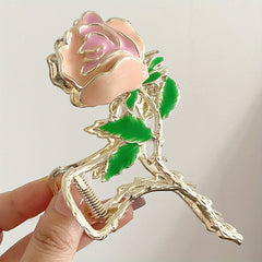 Flower Shape Hair Claw Metal Shark Claw Large Ponytail Holder