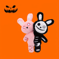 UNSNURNOCH 29 Gothic Rabbit Plush Toy with Red Eyes & Fur