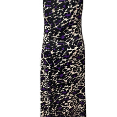  Women's Leopard Print V Neck Maxi Cami Dress