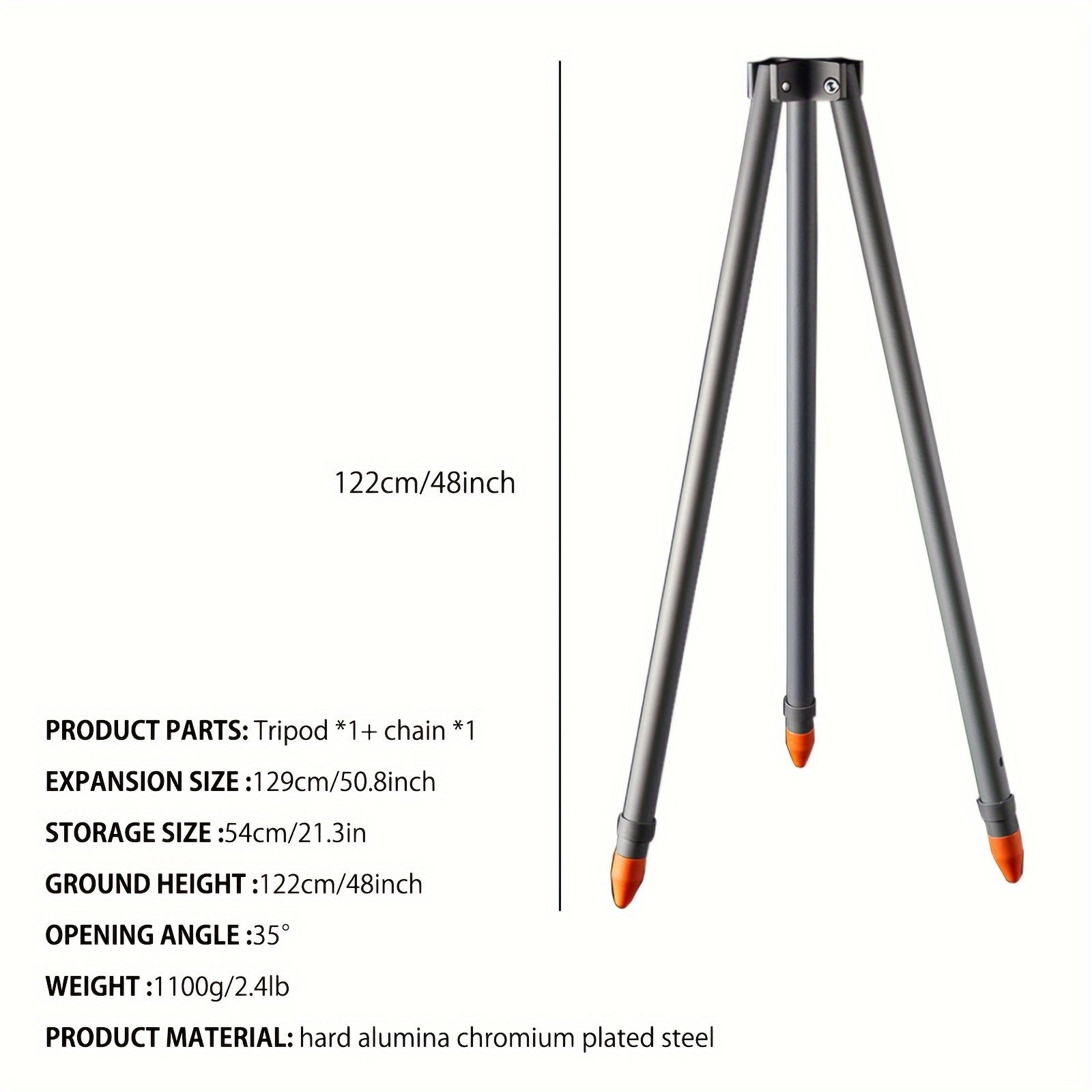 Outdoor Campfire Tripod with Chain for Camping