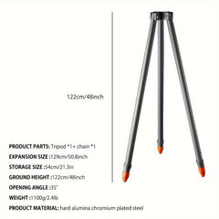 Outdoor Campfire Tripod with Chain for Camping